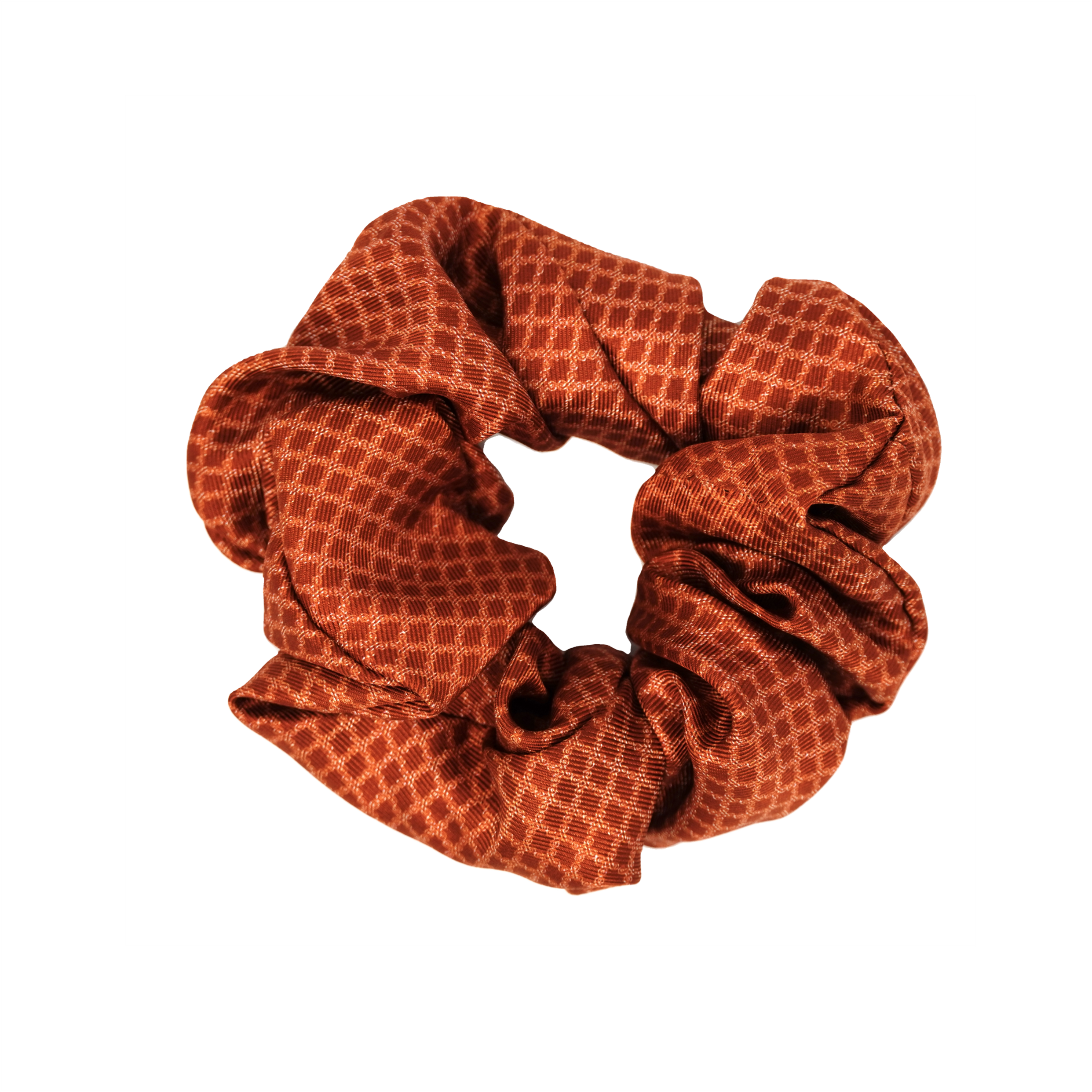 ADINKRA LONDON Mpatapo Silk Scrunchie (White on Red - Small)