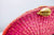  SUNEV COUTURE - CANOEMANYE STRAW HANDWOVEN CLUTCH - LIGHT PINK WITH ORANGE EDGES and Cowrie Brass Clasp